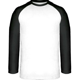 T-Shirt Baseball Langarm schwarz/weiß