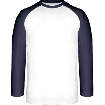 T-Shirt Baseball Langarm navy/weiß