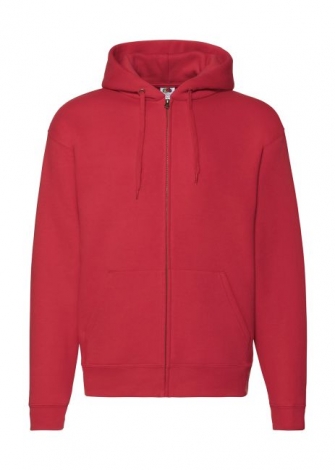Premium Hooded Sweat Jacket Red | S